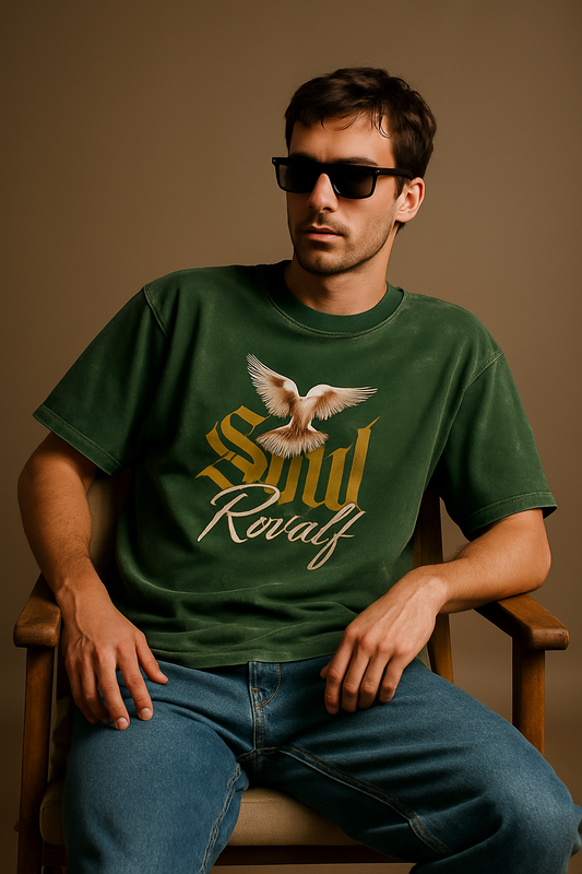SOUL Men Acid Washed Oversized Tee